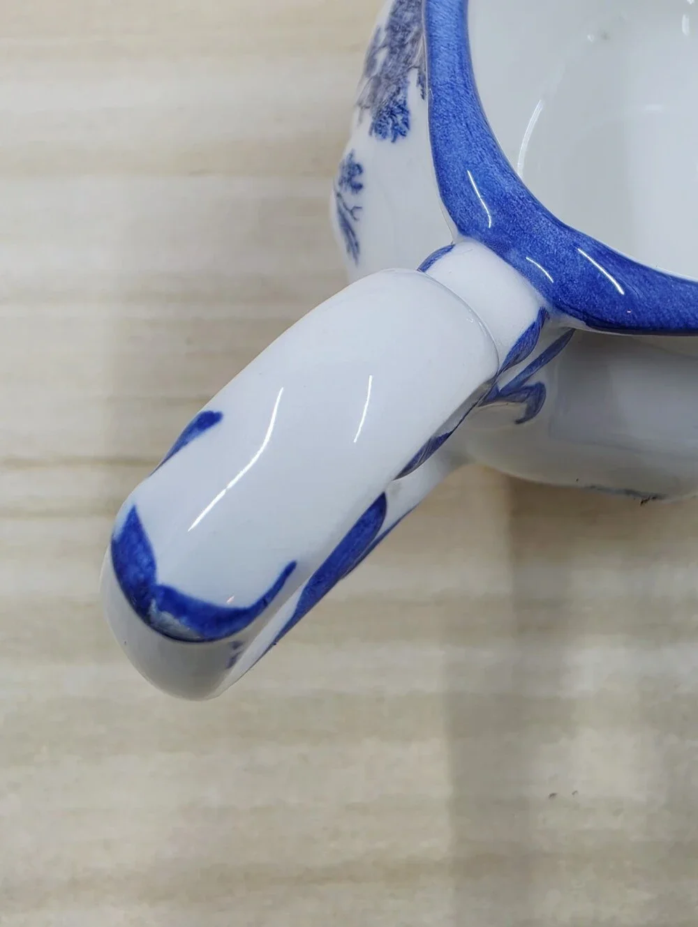 Aures French Toile de Jouy Style Creamer Hand Painted Blue & White Ceramic
